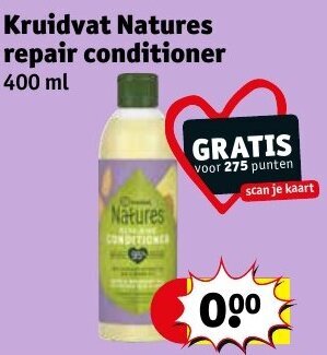 Kruidvat Kruidvat Natures repair conditioner 400 ml aanbieding