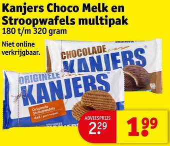 Kruidvat Kanjers Choco Melk en Stroopwafels multipak 180 t/m 320 gram aanbieding