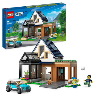 Intertoys Lego city familiehuis en elektrische auto 60398 aanbieding