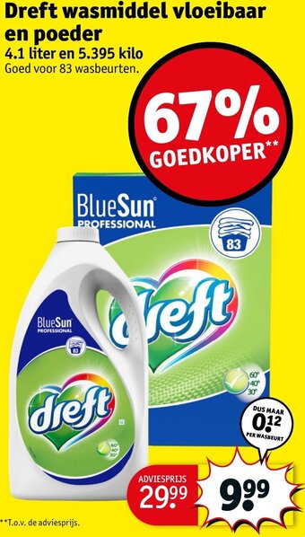 Kruidvat Dreft wasmiddel vloeibaar en poeder aanbieding