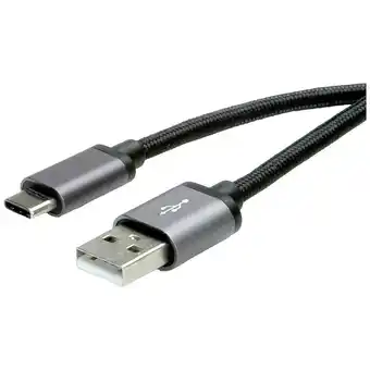 Conrad Roline usb-kabel usb 2.0 usb-c stekker, usb-a stekker 0.80 m zwart afgeschermd 11.02.9027 aanbieding