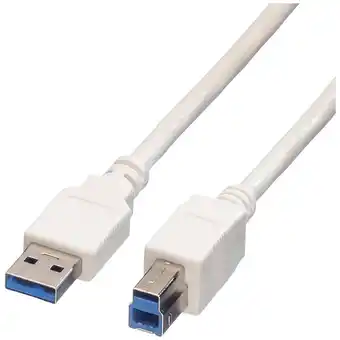 Conrad Value usb-kabel usb 3.2 gen1 (usb 3.0 / usb 3.1 gen1) usb-a stekker, usb-b stekker 1.80 m wit afgeschermd 11.99.8870 aanbieding