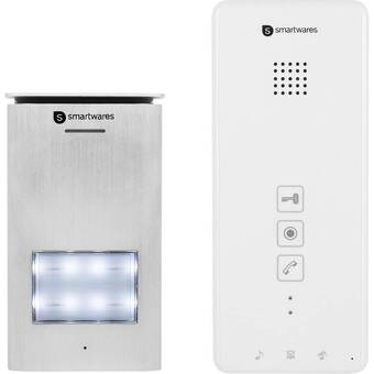 Conrad Smartwares dic-21112 complete set voor deurintercom 2-draads eengezinswoning zilver, wit aanbieding