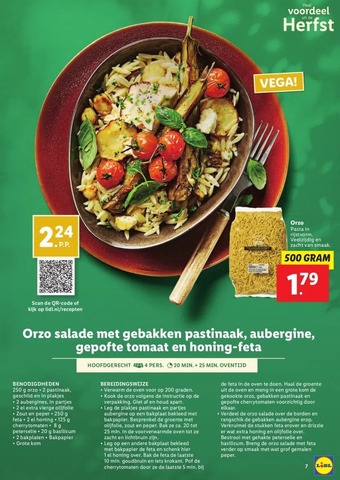 Lidl Orzo pasta in rijst vorm. aanbieding