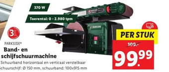 Lidl Band- en schijfschuurmachine aanbieding