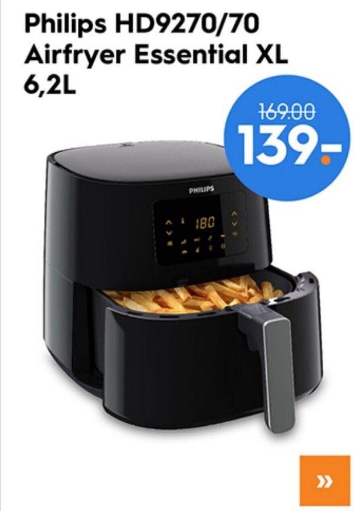 Philips HD9270/70 Airfryer Essential XL 6,2L aanbieding bij Blokker