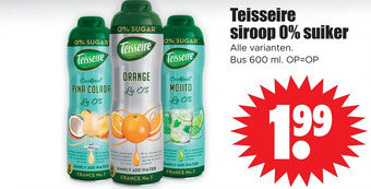 Dirk Teisseire siroop 0% suiker aanbieding