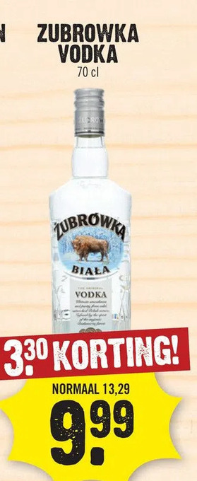 Dirk Zubrowka vodka aanbieding