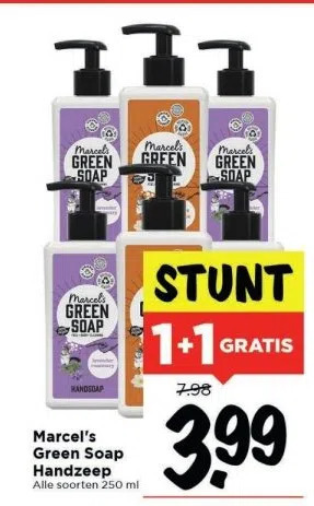 Vomar Voordeelmarkt Marcel's green soap handzeep aanbieding