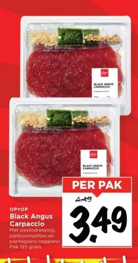 Vomar Voordeelmarkt Black carpaccio aanbieding