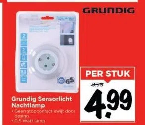 Vomar Voordeelmarkt Grundig sensorlicht nachtlamp aanbieding