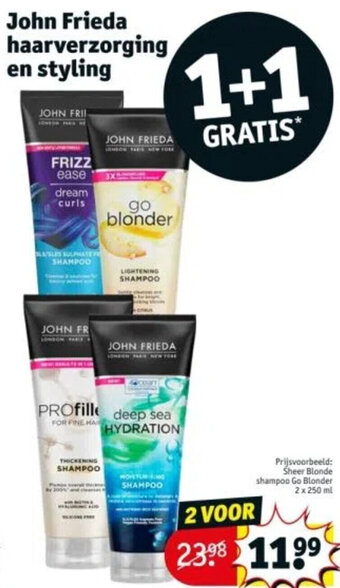 Kruidvat John Frieda haarverzorging en styling aanbieding