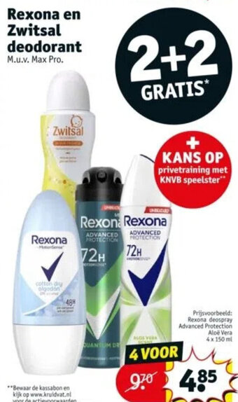 Kruidvat Rexona en Zwitsal deodorant aanbieding