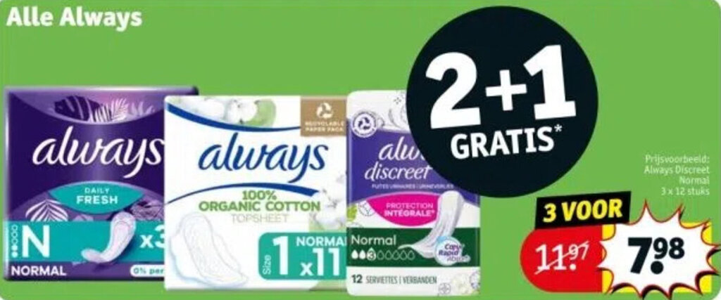 Kruidvat Alle Always aanbieding