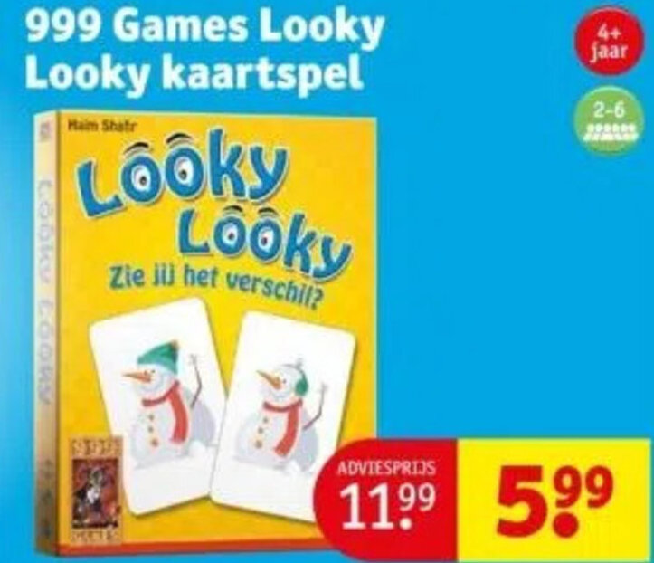 Kruidvat 999 Games Looky Looky kaartspel aanbieding