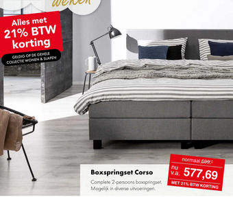 Woonsquare Boxspringset corso aanbieding