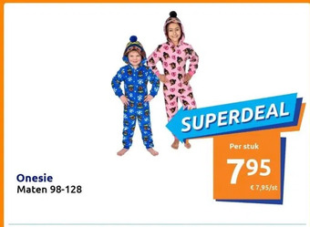 Action Onesie maten 98-128 aanbieding