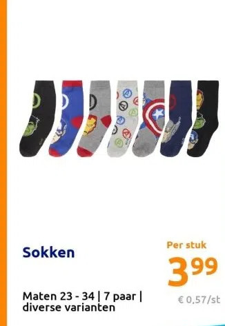 Action Sokken aanbieding