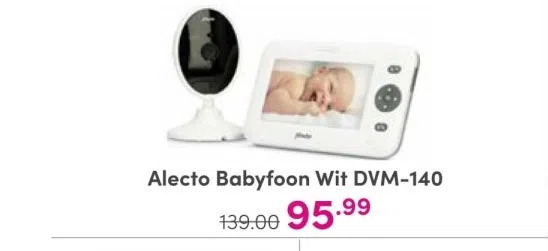 Baby & Tiener Alecto babyfoon wit dvm-140 aanbieding