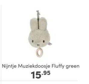 Baby & Tiener Nijntje muziekdoosje fluffy green aanbieding