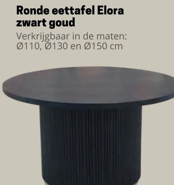 Dimehouse Ronde eettafel elora zwart goud aanbieding