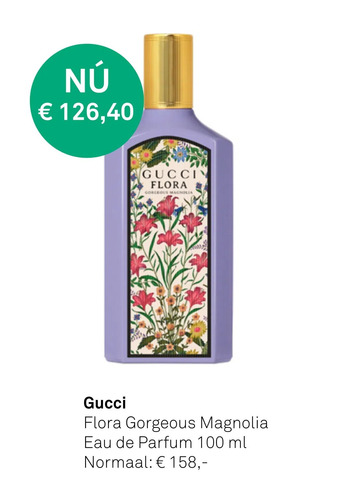 Mooi parfumerie Gucci flora gorgeous magnolia 100 ml aanbieding