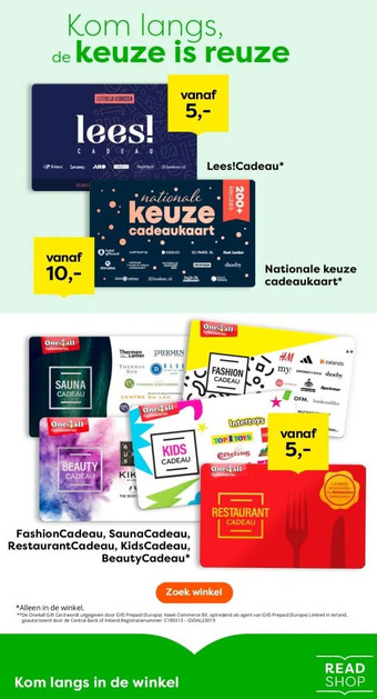 The Read Shop Nationale keuze cadeaukaart* aanbieding