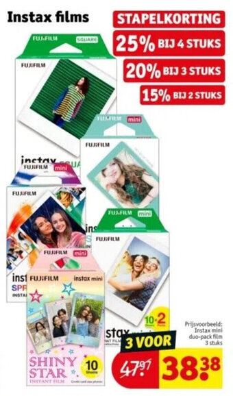 Kruidvat Instax films 3 VOOR aanbieding