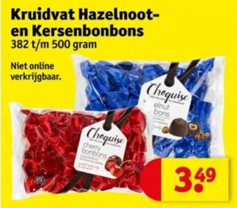 Kruidvat Hazelnoot en Kersenbonbons 382 t/m 500 gram aanbieding