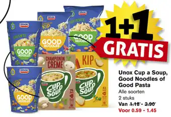 Hoogvliet Unox Cup a Soup Good Noodles of Good Pasta aanbieding