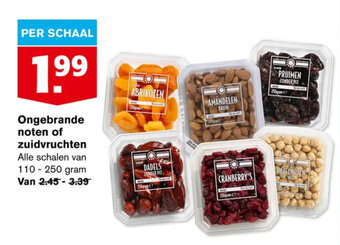 Hoogvliet Ongebrande noten of zuidvruchten 110-250 gram aanbieding