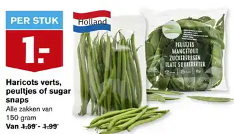 Hoogvliet Haricots verts, peultjes od sugar snaps aanbieding