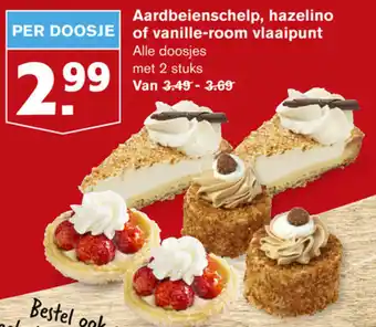 Hoogvliet Aardbeienschelp, hazelino of vanille-room vlaaipunt aanbieding