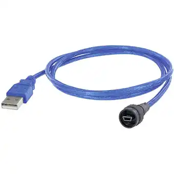 Conrad Encitech usb-kabel usb 2.0 usb-mini-b stekker, usb-a stekker 5.00 m zwart, blauw 1310-0009-03 aanbieding