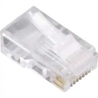 Conrad Bel stewart connectors 1400-1000-10 modulaire stekker voor ronde kabels stekker, recht aantal polen: 8p8c glas (helder) 1 stu aanbieding