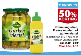 Hoogvliet Kuhne augurken, Franse mosterd of gurkenviertel aanbieding