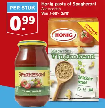 Hoogvliet Honig pasta of Spagheroni aanbieding