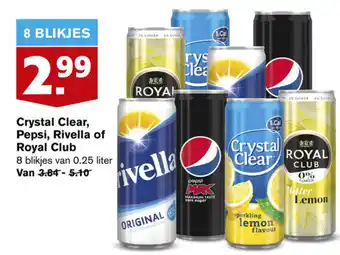 Hoogvliet Crystal Clear, Pepsi, Rivella of Royal Club aanbieding