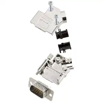 Conrad Encitech d45pk-m-09-hdp15-w-k 6355-8057-01 d-sub male connectorset 45 ° aantal polen: 15 soldeerkelk 1 stuk(s) aanbieding