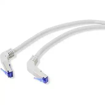 Conrad Renkforce rf-4892478 rj45 netwerkkabel, patchkabel cat 6a s/ftp 3.00 m grijs 90° haaks naar onder 1 stuk(s) aanbieding