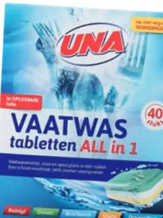 ALDI UNA vaatwas- tabletten fosfaatvrij aanbieding