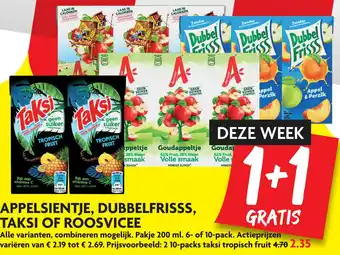 Dekamarkt Appelsientje, Dubbelfrisss, Taksi Of Roosvicee aanbieding