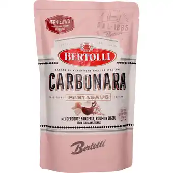 Dekamarkt Bertolli pastasaus in zak carbonara aanbieding