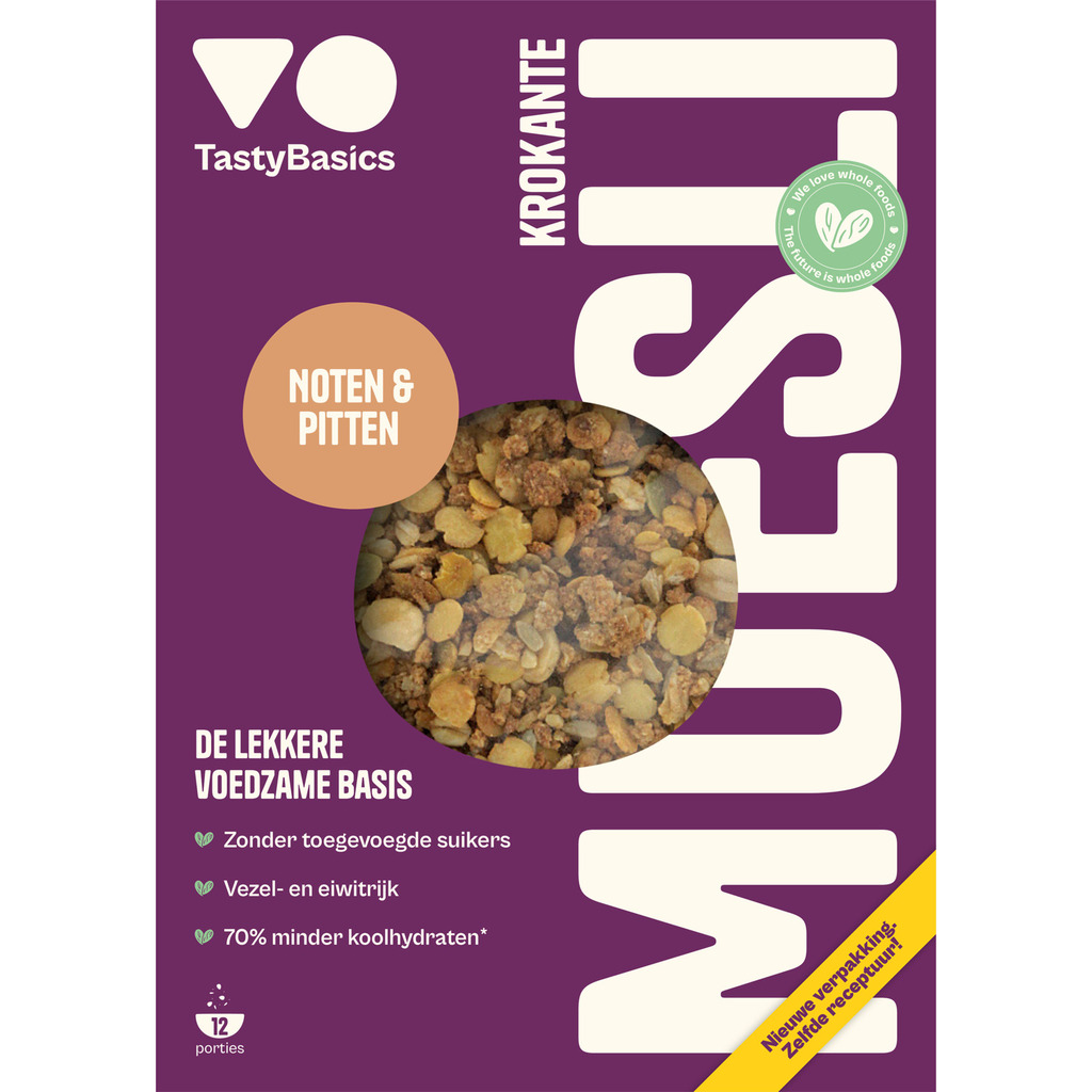 Tastybasics muesli noten en pitten aanbieding bij Dekamarkt