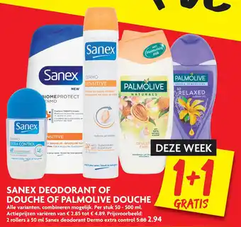 Dekamarkt Sanex Deodorant Of Douche Of Palmolive Douche aanbieding