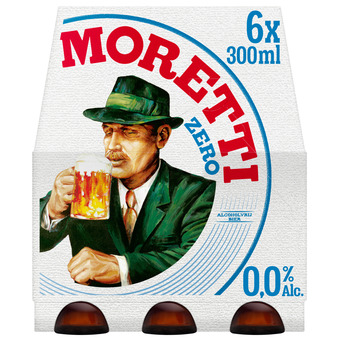 Dekamarkt Birra moretti alcoholvrij bier zero 6x30cl aanbieding