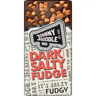 Dekamarkt Johnny doodle chocoladereep dark salty fudge aanbieding