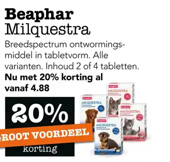 Dierspecialist Beaphar Milquestra aanbieding