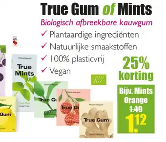 Gezond & Wel True Gum of Mints aanbieding