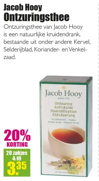 Gezond & Wel Jacob Hooy Ontzuringsthee aanbieding